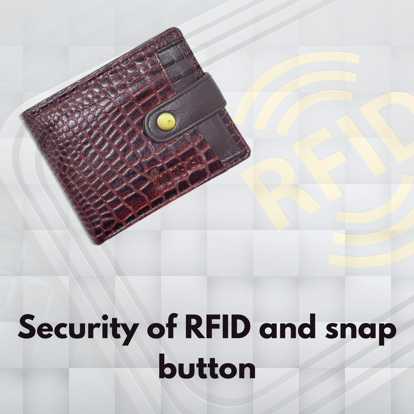 JIGRA Men’s Leather RFID Wallet – Bifold Brown Wallet with Snap Button Closure, 7 Card Slots, 2 Cash Compartments, 1 Coin Pocket & ID Window – Secure Slim Wallet with Gift Box – Genuine Leather