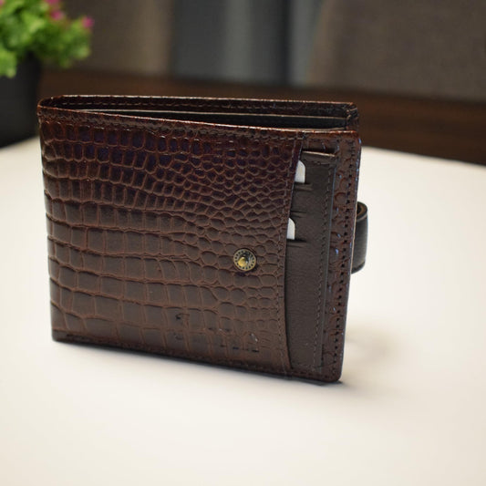 JIGRA Men’s Leather RFID Wallet – Bifold Brown Wallet with Snap Button Closure, 7 Card Slots, 2 Cash Compartments, 1 Coin Pocket & ID Window – Secure Slim Wallet with Gift Box – Genuine Leather
