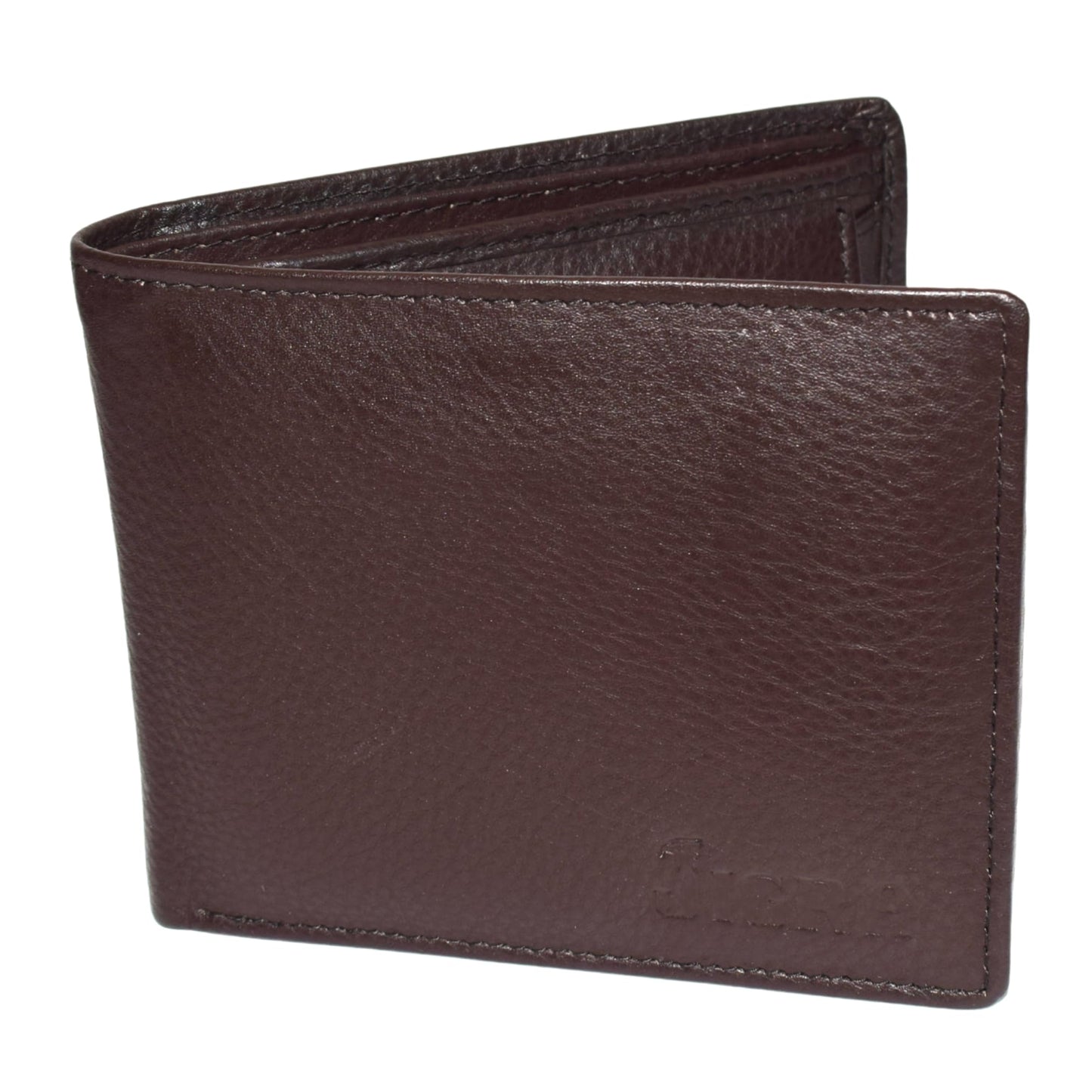 JIGRA Men’s Leather RFID Wallet – Genuine Soft Brown Bifold with Coin Pocket, 4 Card Slots, 2 Cash Compartments – Minimalist Slim Wallet for Men with Gift Box & Matching Keychain